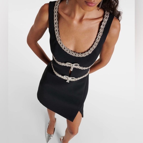 Self-Portrait Crystal-embellished crêpe minidress size 2 Like New - Picture 5 of 7